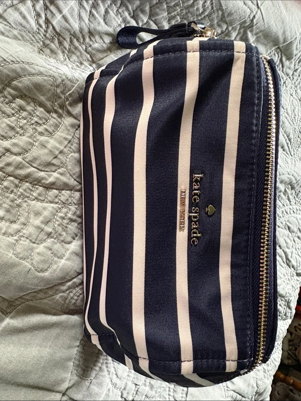 Kate Spade Striped Cosmetic Bag